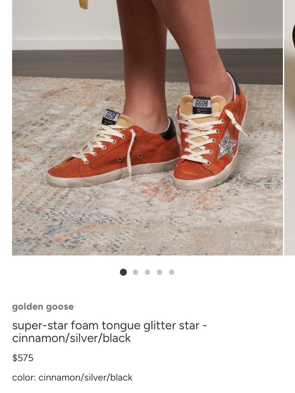 Golden Goose Super-Star Sneakers in Cinnamon with Silver Star
